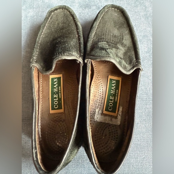 Cole Haan VTG Womens Black Suede Green Label Loafers SZ 7.5 Slip On Preppy - Picture 8 of 9